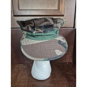 US Military Utility Cap Woodland Camo Hat‎ Cotton Blend X-Small 6 5/8
